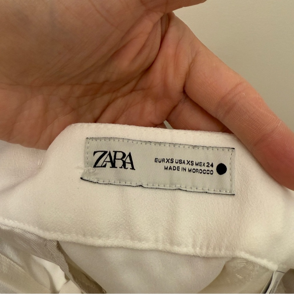Zara women Elegant White Wide-Leg Pants size XS - Picture 4 of 4